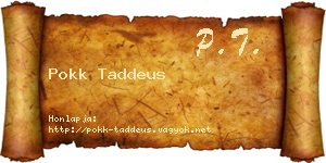 Pokk Taddeus névjegykártya